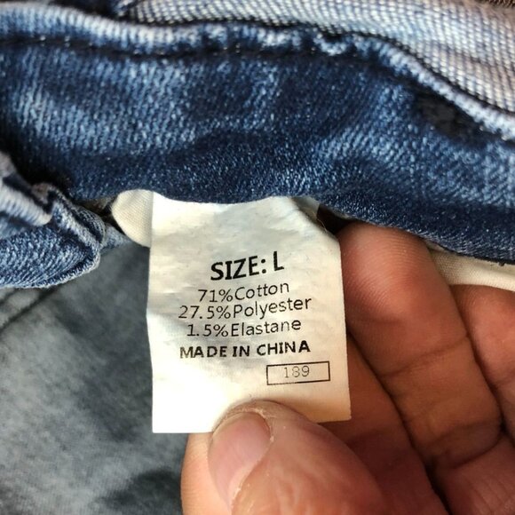 Womens Bib Overalls Large Blue Denim Flare Leg Vintage Medium Wash Casual Y2K - Picture 3 of 16